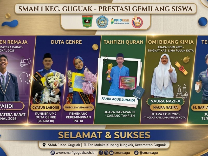 Enam Murid SMAN 1 Kec. Guguak Ukir Prestasi hingga Tingkat Provinsi