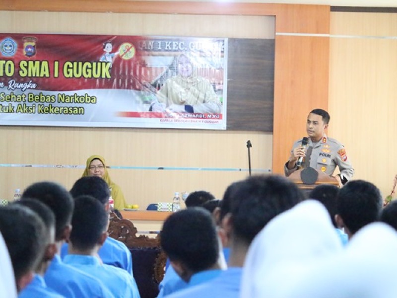 Police goes to School, Polres 50 Kota di SMA N 1 Kecamatan Guguak : Wujudkan Sekolah Sehat Bebas Narkoba dan Segala Bentuk Aksi Kekerasan